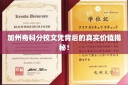 加州奇科分校文凭，揭开职场认可的神秘面纱