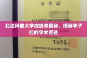 北达科他大学学子成绩单背后的学术轨迹探秘