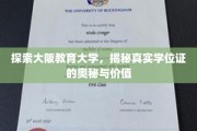 解码大阪教育大学，学位证的深层价值与探索之旅