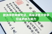 波恩大学学位证，探寻欧洲顶级学府的荣耀印记