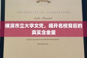 横滨市立大学文凭揭秘，名校光环下的真实价值
