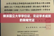 学位荣耀之旅，横滨国立大学证书彰显学术巅峰成就
