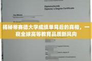 解码蒂赛德大学成绩单，探寻国际高等教育品质新维度