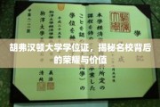 探寻胡弗汉顿大学学位证的奥秘，揭秘名校光环下的价值与荣耀