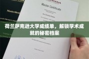 荷兰萨克逊大学成绩单，解锁学术成就的秘密档案