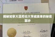 揭开温尼伯大学成绩单背后的神秘世界