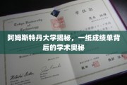 探秘阿姆斯特丹大学，一纸成绩单揭示的学术秘密面纱
