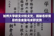 加州大学欧文分校文凭解析，名校光环下的求职力与价值揭秘