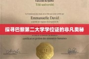 揭开巴黎第二大学学位证的神秘面纱