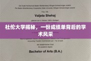 杜伦学府探秘，成绩单背后展现的学术魅力与风采