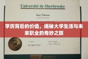 探索学历真谛，大学生活与职业发展的不凡旅程