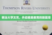 明治大学文凭，铸就未来精英，开启教育新纪元