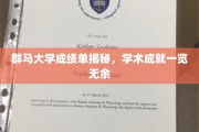 群马大学学霸档案，一窥学术精英的成长轨迹