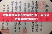 罗格斯大学新布伦瑞克分校，学位证书背后的独特魅力