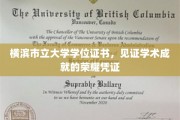 荣耀加身，横滨市立大学学位证书，记录学术巅峰的里程碑