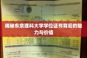 探寻东京理科大学学位证书的独特魅力与深层价值
