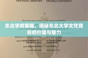 东北学府荣耀，揭秘东北大学文凭背后的价值与魅力