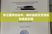 学历证书背后的高校价值揭秘，布兰登的真实学历故事