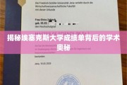 解码埃塞克斯大学成绩单，一窥学术真谛的秘密通道