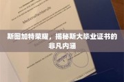 探寻斯图加特毕业证书背后的荣耀奥秘