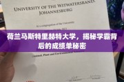 揭开荷兰马斯特里赫特大学学霸的卓越成绩背后秘籍