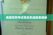 美国驾照考试背后的成绩单揭秘