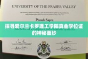 揭开卡罗理工学院学位证背后的黄金荣耀之谜