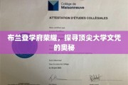 解码布兰登学府，揭秘顶尖大学文凭背后的非凡魅力