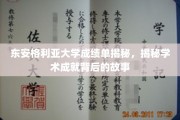 解码东安格利亚大学成绩单，探寻学术成就背后的璀璨轨迹