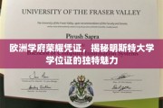 探寻欧洲名校风采，明斯特大学学位证的独特韵味与荣耀