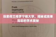 揭开格罗宁根大学成绩单，一场学术成就的深度探秘