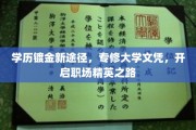 专修学历新风尚，一纸文凭助你职场飞跃