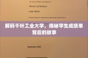 解码千叶工业大学，揭秘学生成绩单背后的故事