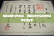 解锁顶尖学府的学术辉煌，滑铁卢卓越成绩单大揭秘