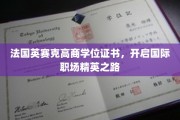 解码国际职场精英护照，法国英赛克高商学位证书引领未来