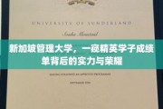 解码新加坡精英学府，管理大学学子的辉煌成绩与实力风采