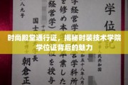 时尚精英通行证，揭开时装技术学院学位证的时尚密码