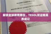 跨越国际教育视野，TESOL双证达人成长之旅