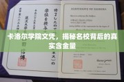 卡洛尔学院文凭价值揭秘，名校光环下的真实实力解析